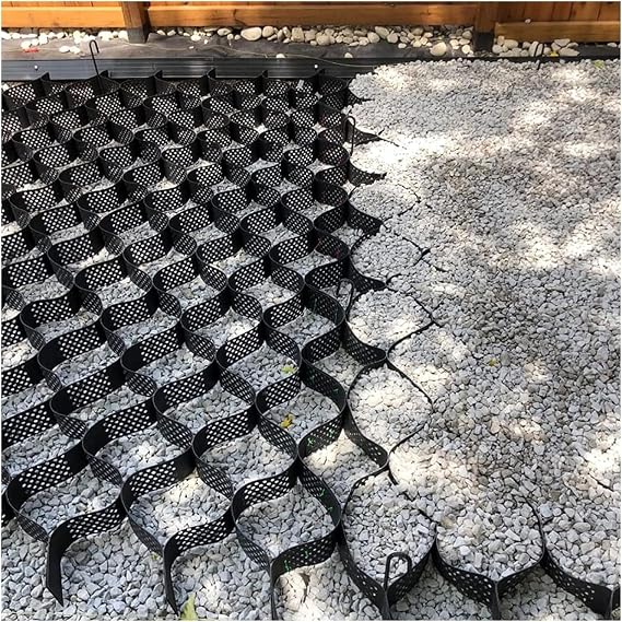 Sidewalks Ground Grid Stabilizer 2 Inch Retaining Wall Stabilizer Dirt Storage Locker for Gravel/Cement/Sand(1x6m(3.3x20ft))