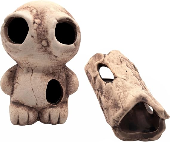 M2cbridge Aquarium Ceramic Cave Rock Betta Fish Hideout Decor Monster Log | ceramic material,resist deformation color fading, safe shelter