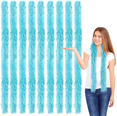 9pcs Feather Boas 5ft Artificial Fluffy Boas Bulk for DIY Crafts Wedding Party Christmas Costume Decor
