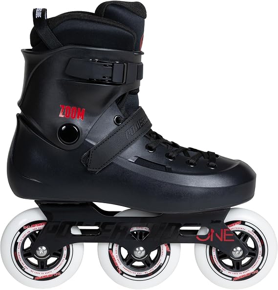 Powerslide Zoom Black 100 Inline Skates Unisex for Men and Women in Black, 100 mm/85A Wheels, ABEC 7 Pro Bearings, Item No.: 880255