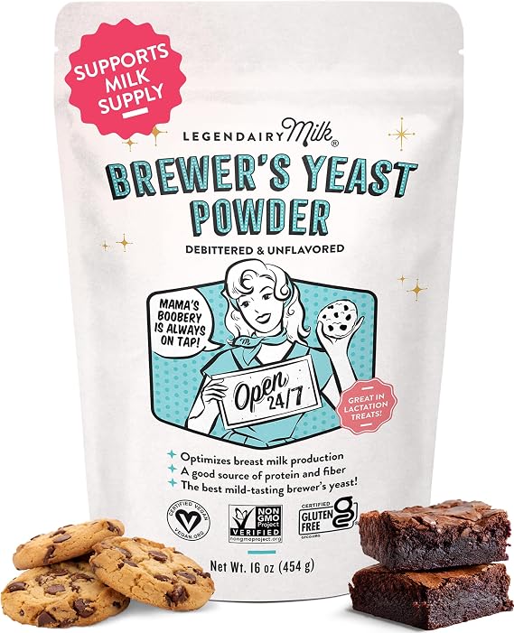Legendairy Milk Debittered Brewer's Yeast Powder Lactation Support 16 oz | Vegan, gluten-free, non-GMO brewer's yeast powder to support breast milk supply; ideal for lactation cookies and smoothies.