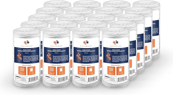 Aquaboon 5 Micron 10 x 4.5 String Wound Water Filter Cartridge 20-Pack