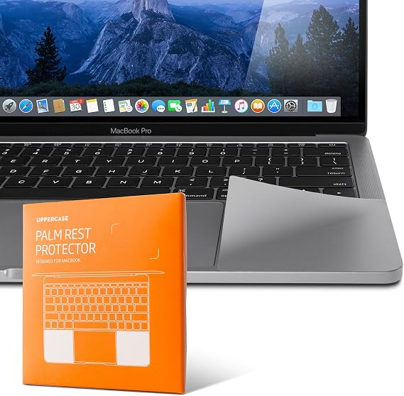UPPERCASE Premium Palm Rest Protector Skin Cover Set for MacBook Pro 13" Released in 2016-2019 Only, Space Gray, Doesn't Fit MacBook Pro 13" 2020
