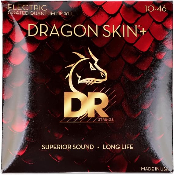 DR Strings Dragon Skin+ Quantum Nickel Coated Electric Guitar Strings - Medium .010-.046