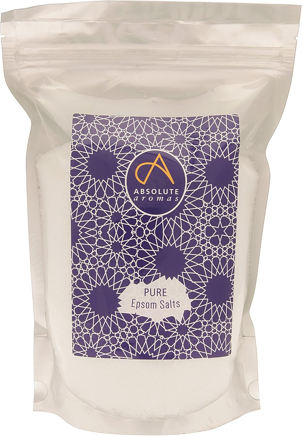 Absolute Aromas, Epsom Bath Salt, White, Unscented, 1kg