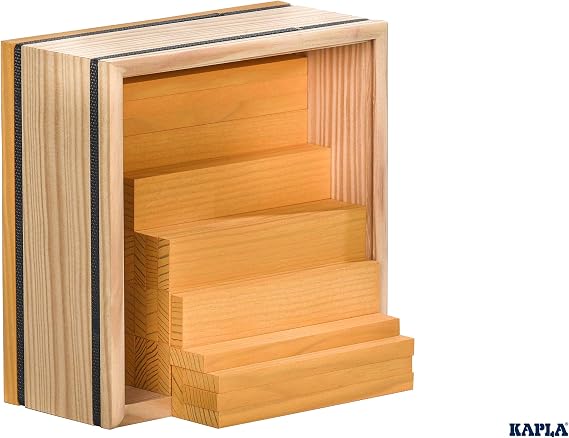 KAPLA 40 Squares Yellow - Wooden Construction Set - 40 Yellow Colored Building Planks - for Ages 3+