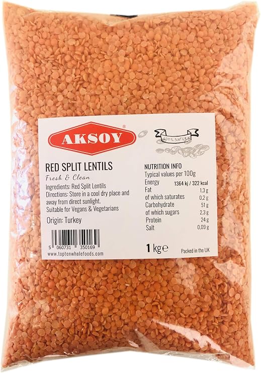 Aksoy Premium Quality Red Split Lentils 1KG