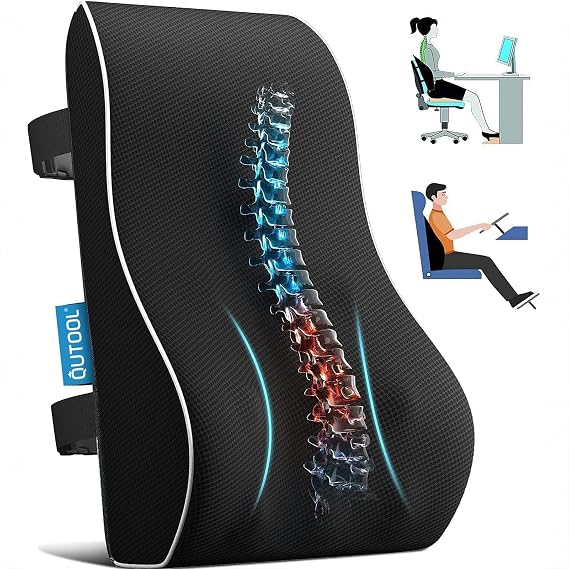 Lumbar Support Pillow for Office Chair,Mothers Day Gifts for Mom, Back Support Pillow for Car, Office Supplies, Chair Cushions, Back Pain Relief Improve Posture, Mesh Cover Double Adjustable Straps