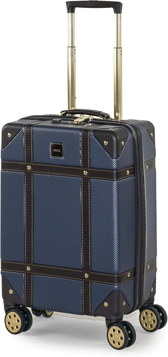 Rock Vintage Small 32L Hard Shell Suitcase - Navy