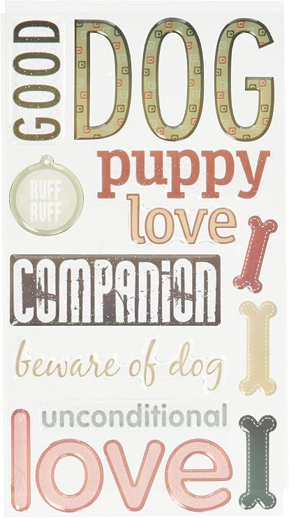 Sticko Phrase Cafe Epoxy Stickers, Dog