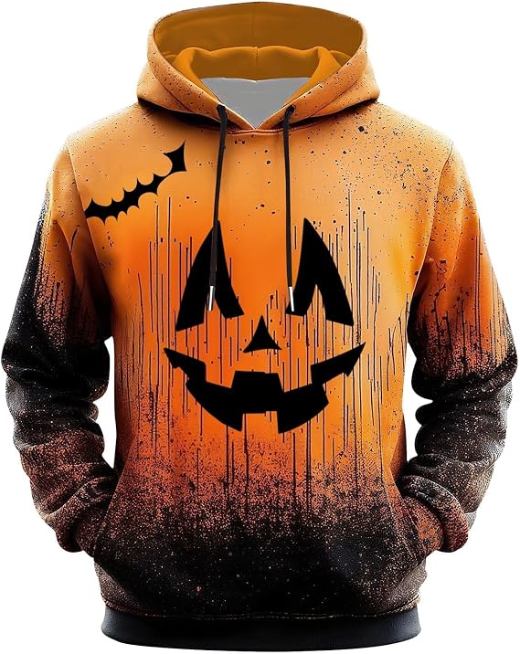 Cocila Scream Ghostface Hoodie Halloween Pumpkin Hooded Sweatshirts For Men Season Sweatshirt Lightweight Graphic Pullover Costumes Funny Male Costume Scary Grey Fleece Hoodies Black Christmas