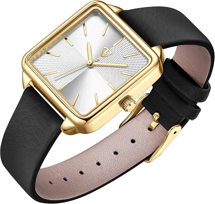 Women's Square Leather Watch Vintage Elegant Waterproof Analog | Stylish Dial Design, Daily Waterproof, Quartz Movement, Retro Wristwatch