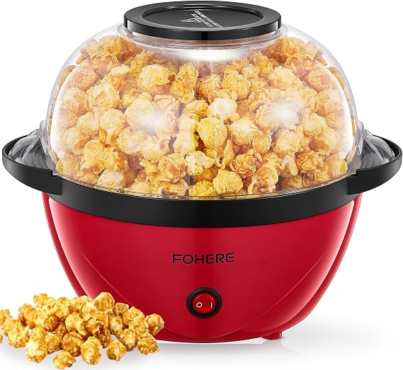 FOHERE Popcorn Maker Machine, 3.5L Popcorn Popper for Home
