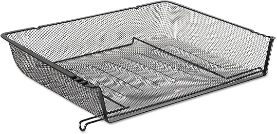 Eldon 62555 Nestable Mesh Stacking Side Load Letter Tray Wire,Black