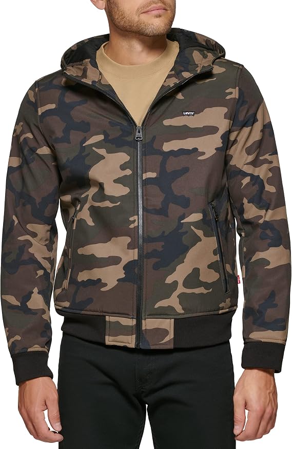 Levi's Men's Hooded Water Resistant Softshell Bomber Jacket