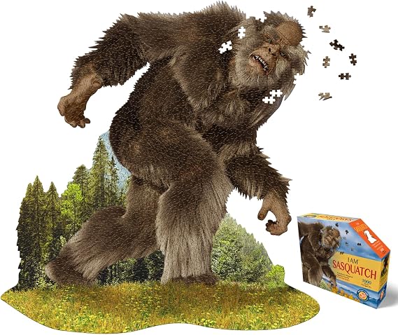 Madd CAPP Sasquatch 1000 Piece Jigsaw Puzzle 7005 - Unique Shaped Border, Deluxe Five-Sided Tamperproof Box, Includes Educational Madd CAPP Fun Facts, Multicolor (Sasquatch 1000/7005)