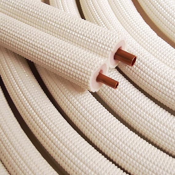 3/8" - 5/8" Insulated Copper Coil Line Set - Seamless Pipe Tube for HVAC