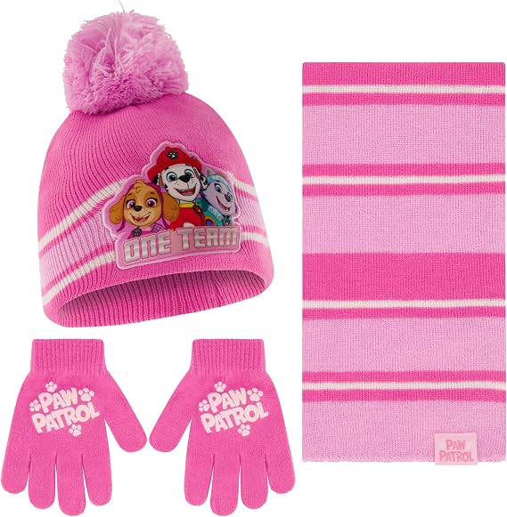 Nickelodeon Winter Hat, Scarf, and Toddlers, Paw Patrol Beanie for Girls
