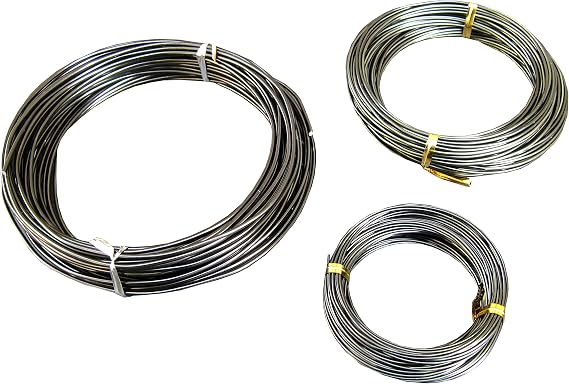 150Feet Anodized Aluminum Bonsai Training Wire 3-Size Starter Set, Multipurpose Crafting DIY Wires Ties - 1.0mm, 1.5mm, 2.0mm(Each 50Ft), Easy Bending Cutting, Quality Alu Tie Wire 3 Size Pack (Black)