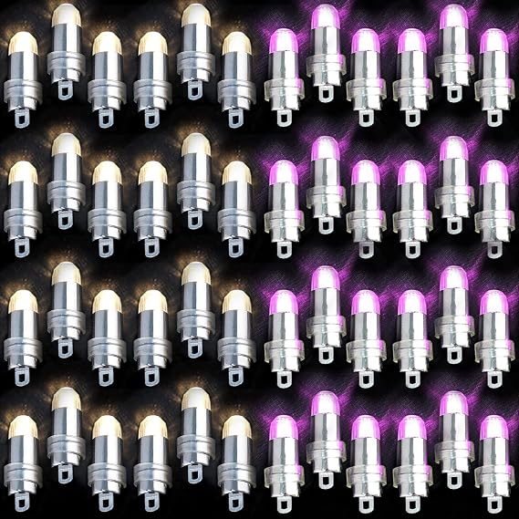 48Pcs Led Balloon Lights - 24PCS Warm White + 24PCS Purple Balloon Lights