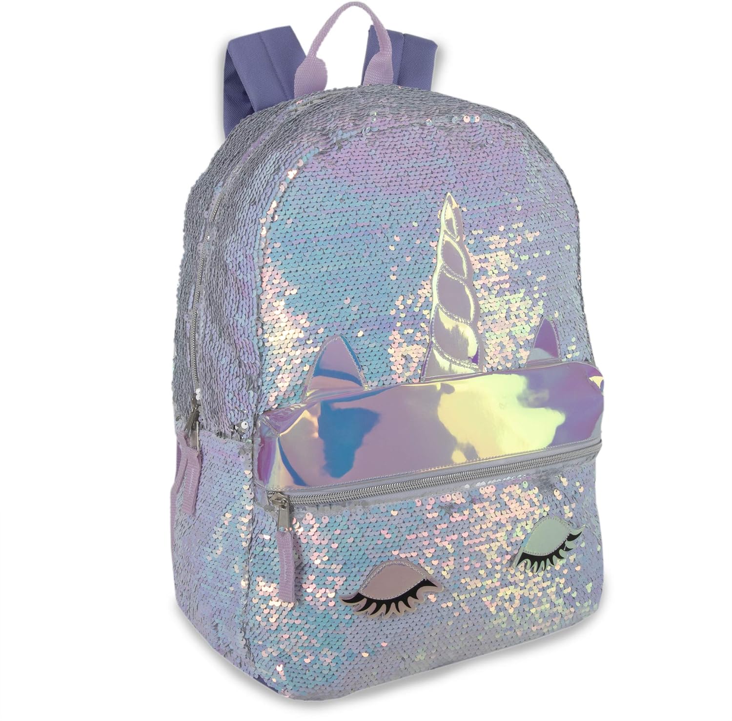 Reverse Sequin Glitter Backpack - Color Changing Rainbow Magic Backpack, Sparkly Unicorn, S, Travel