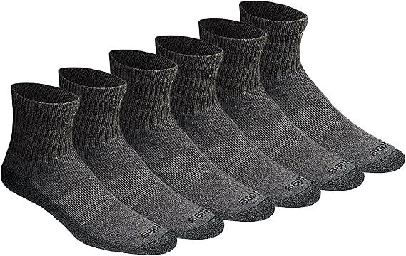 Dickies Men's Dri-Tech Moisture Control Quarter Socks, Available in M-XXL (6, 12, 18 Pairs)