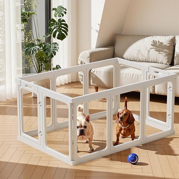Gardner Pet Acrylic Pet Playpen, 10 Panel White, 61cm H