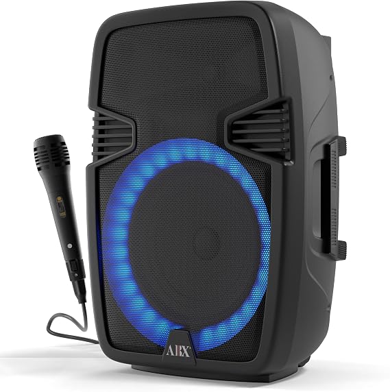 Audiobox Bluetooth Party Speaker with Wired Microphone, 15" Woofer