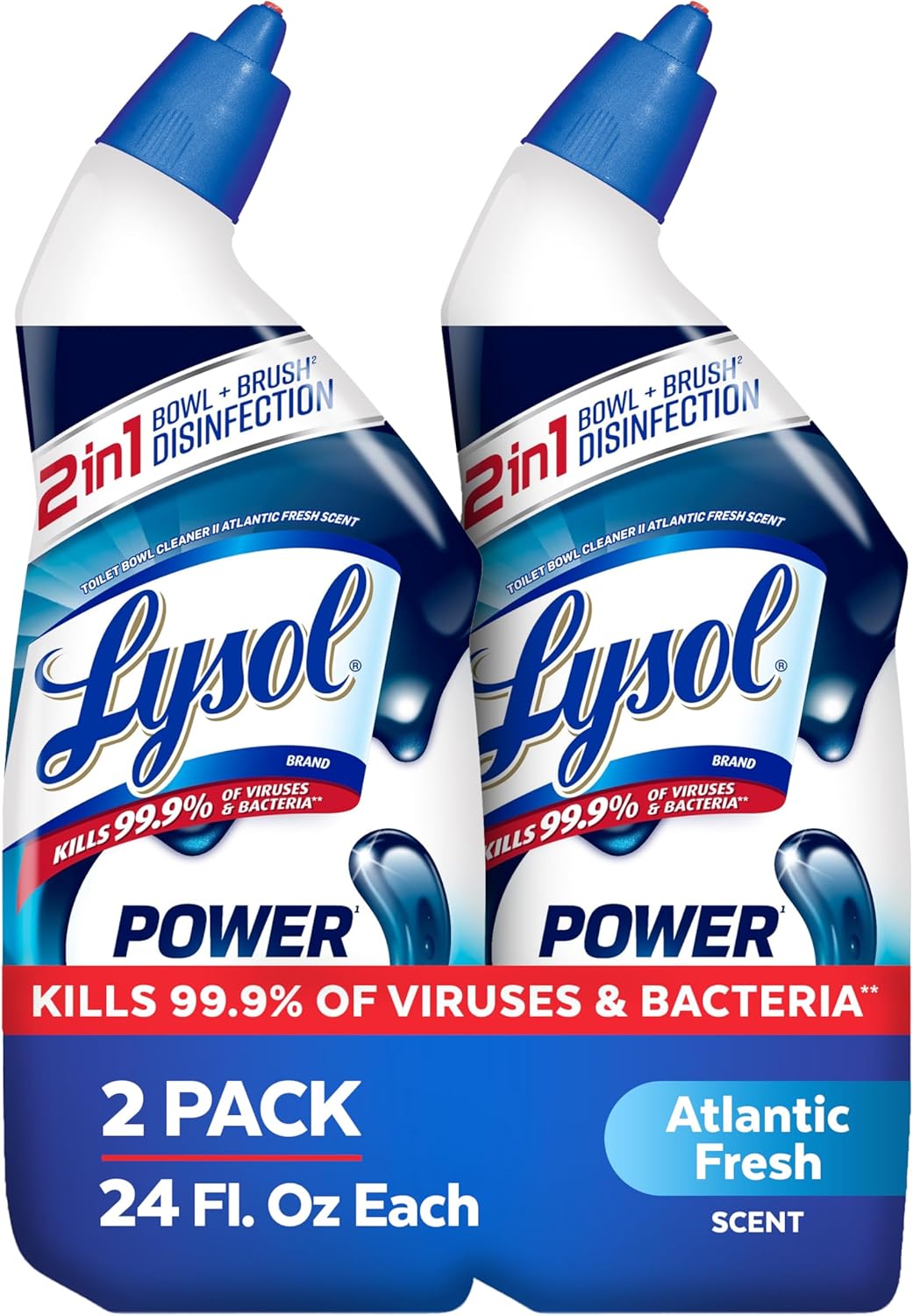 Lysol Power Toilet Bowl Cleaner, 48oz 2X24oz, 10X Cleaning Power