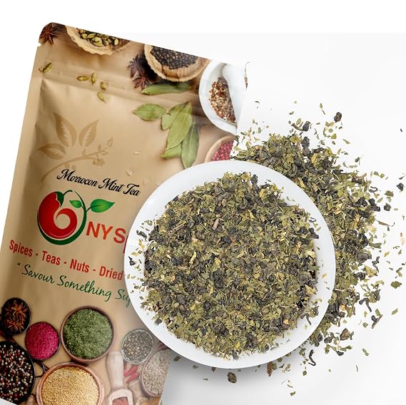 NY Spice Shop Moroccan Mint Tea - Herbal Tea Loose Leaf - Premium Mint Green Tea - Brews 100 Cups - Naturally Flavored Morracan Tea Blend Pure Bulk Morracan Chai 8 Ounce