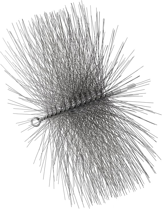 PATIKIL 11" Wire Chimney Cleaning Brush, Steel Round Chimney Sweep Brush with 1/4 NPT Fitting for Cleaning Fireplace Burning Stove Tent Dryer Pipes, Silver