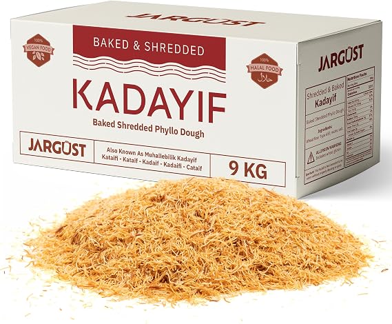 Bulk Baked Kataifi Shredded Fillo Dough, Kadayif, Toasted Katafi, 9kg
