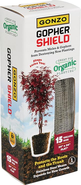 GONZO Gopher Shield - Protects Plants from Gophers - 12 x 4 x 4 in - Stainless Steel - White