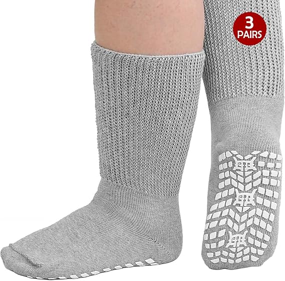 Diabetic Socks for Men Women: Non-Slip Extra Wide Soft Top Sock
