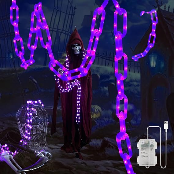 10.4 FT Plastic Chain String Lights for Halloween Decoration,175 LED