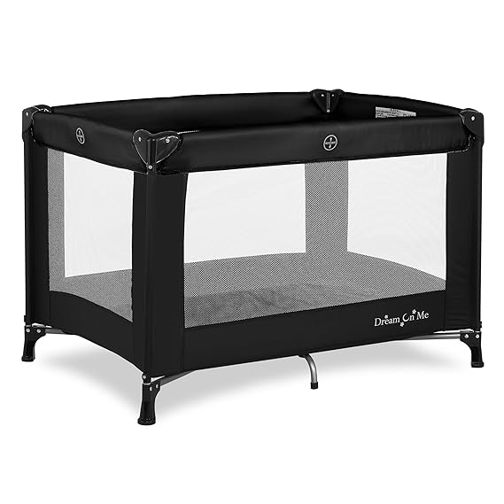 Dream On Me Nest Portable Playard, Lightweight, Foldable, Carry Bag, Black
