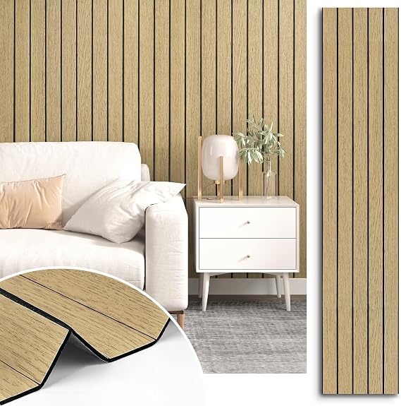 Wood Panels for Walls 3D Textured Faux Wood Acoustic Wall Panels