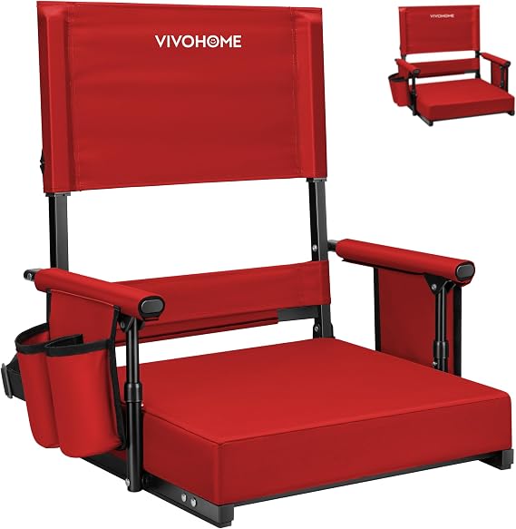 VIVOHOME Adjustable High Back Stadium Seats with Back Support and Cushion