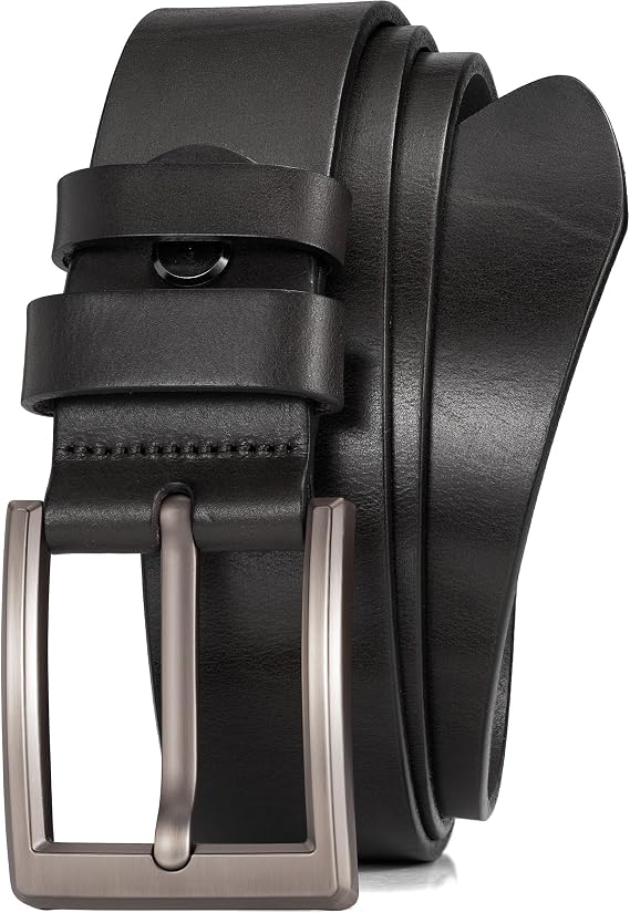 WOLFANT Men's Full Grain Leather Belt,1.5" Italian Real Solid Leather | All-Day Comfy Durable Leather Belt for Casual, Work and Daily Wear