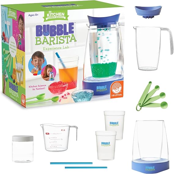 MindWare Kitchen Science Academy Bubble Barista Kit - Innovative Drink-Making Kit that Combines Fizzy Magic with Kitchen Science - Chemistry Set for Ages 8 and Up