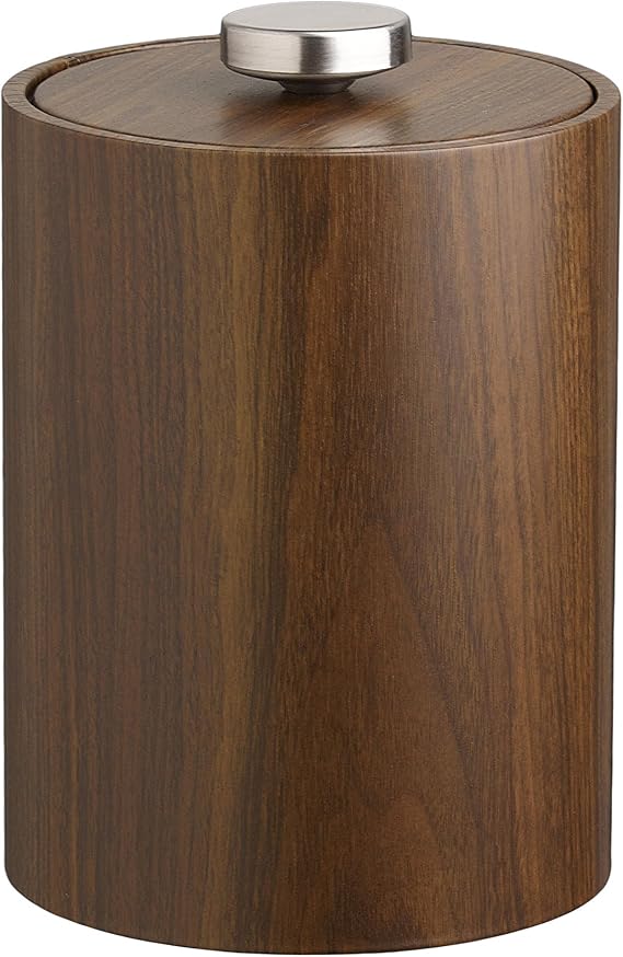 Kraftware Woodcraft Ice Bucket, Tall, Walnut Brown