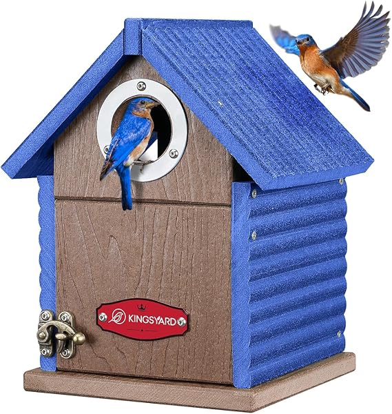 Kingsyard Bluebird House with Predator Guard, Recycled Poly Lumber