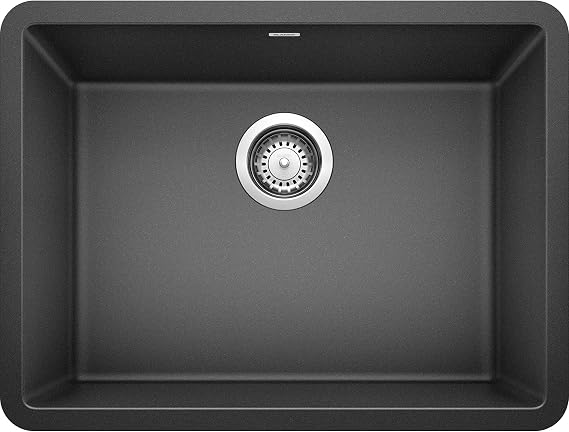 BLANCO 522258 Precis 24" Single Bowl-Anthracite Sink, 23.44" L X 17.75" W for 27" Cabinet
