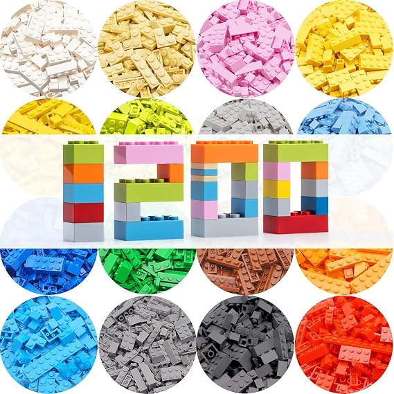 1200 Pcs Classic Building Bricks Bulk Set (Assorted Shapes & Sizes) | Compatible with All Major Brands Construction Blocks | Creative DIY STEM Educational Gift for Kids Ages 6+