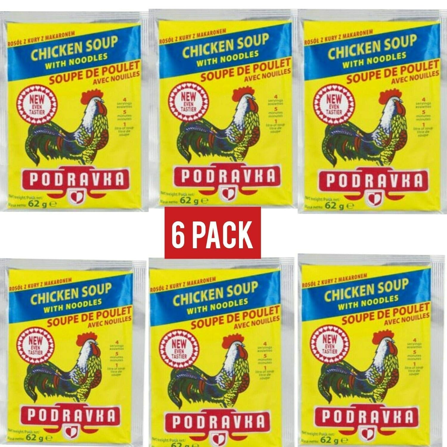 Podravka Chicken Flavored Noodle Soup 6 2.2 oz packages