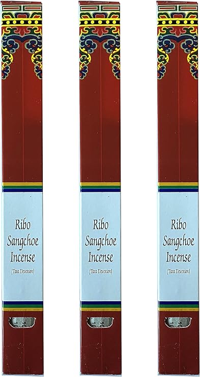 Tibetan Tara Devotion (Ribo Sangtsheo) Incense, 8.5" Length - 3 Packs, 30 Sticks Per Pack