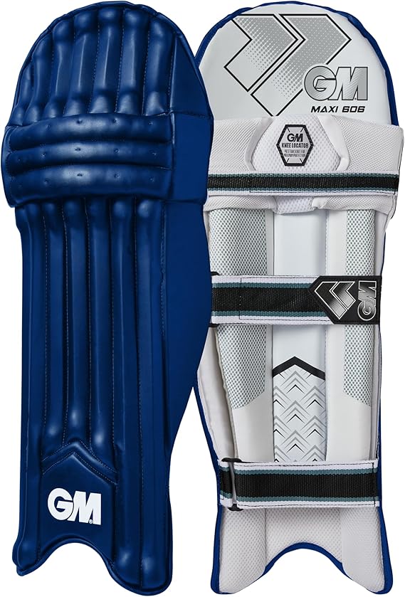 GM | Cricket Batting Pads | Maxi 606 | Traditional Cotton & Cane | 1 Pair | Navy | Gunn & Moore