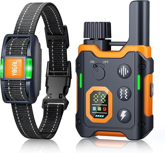 Dog Shock Collar with Remote Control (5-120Lbs) - 3300ft Electric Training Collars for Dogs e-Collars Bark Anti Barking Large Medium Small, Waterproof (Orange)