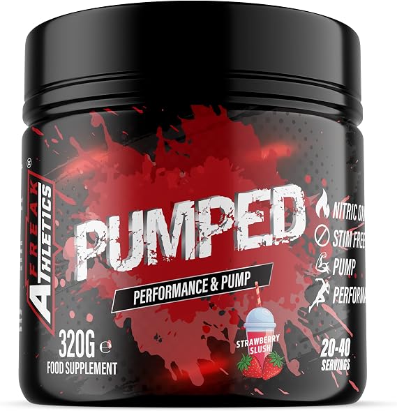 Pump Pre Workout by Freak Athletics - Non Stim Pre Workout Powder Stimulant & Caffeine Free (320g, Strawberry Slush)