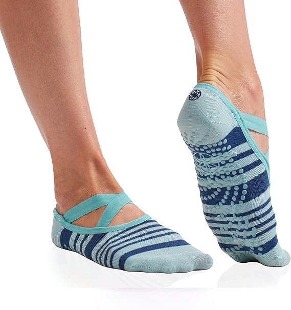 Gaiam Yoga Barre Socks - Grippy Non Slip Sticky Toe Grip Accessories for Women & Men - Pure Barre, Hot Yoga, Pilates, Ballet, Dance